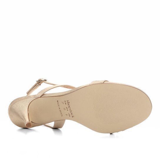 Sandália Shoestock Salto Fino Cetim Feminina