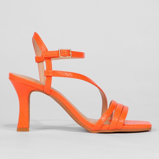 Sandália Shoestock Salto Flare Tiras Feminina