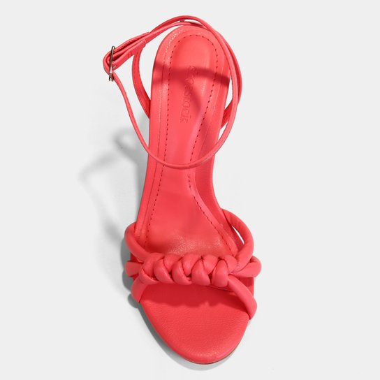 Sandália Shoestock Tiras Comfy Salto Fino Alto