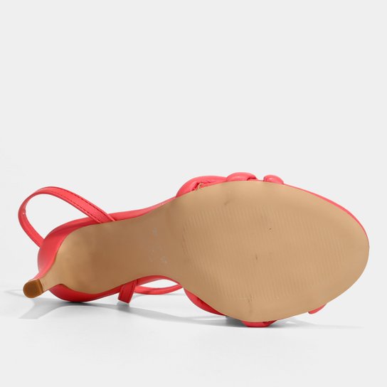 Sandália Shoestock Tiras Comfy Salto Fino Alto