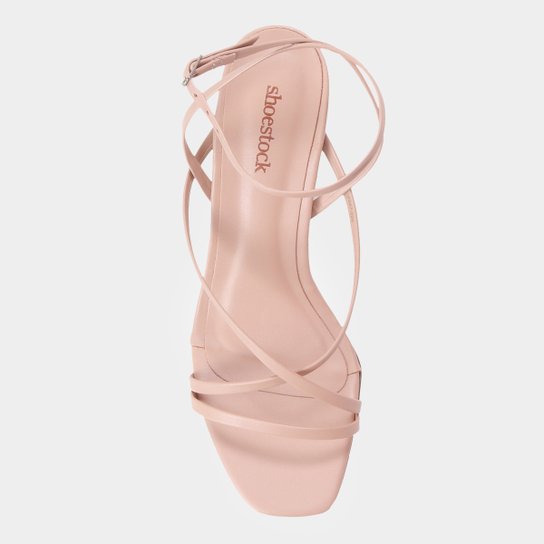 Sandália Shoestock Tiras Salto Fino Médio Feminina