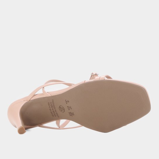 Sandália Shoestock Tiras Salto Fino Médio Feminina