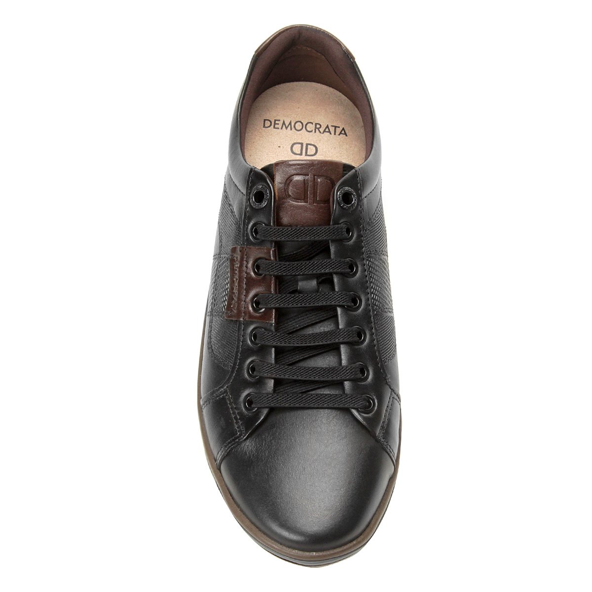 Sapatênis Couro Democrata Rave Masculino - Preto | Shoestock