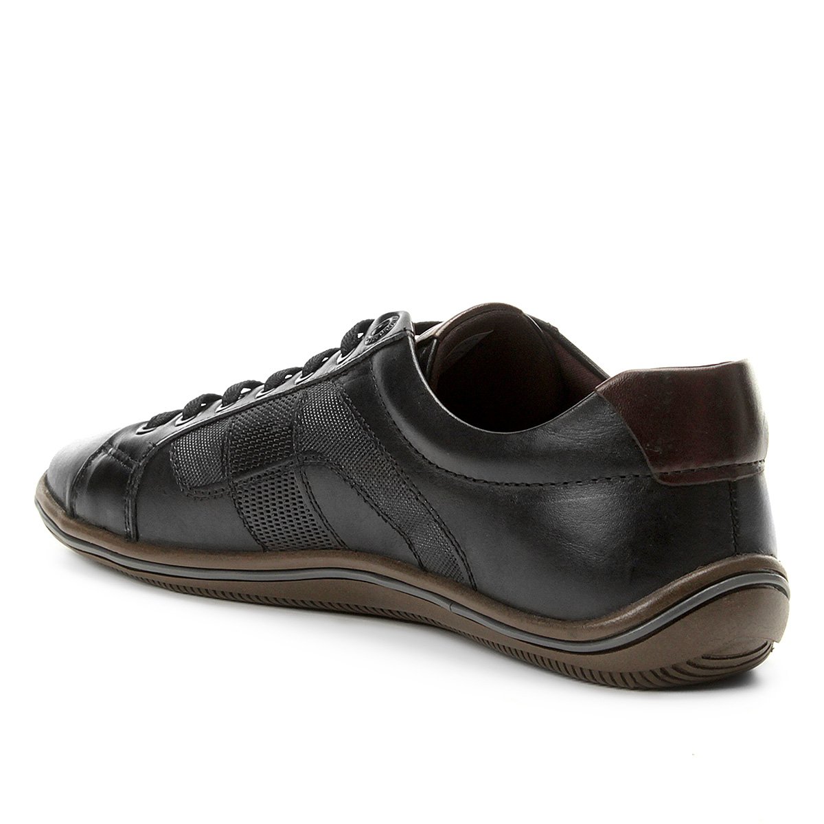 Sapatênis Couro Democrata Rave Masculino - Preto | Shoestock