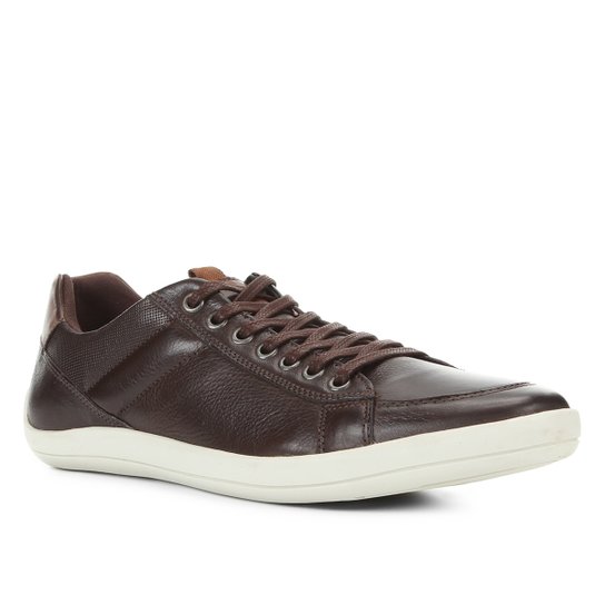 Sapatênis Couro Shoestock Street Basic Masculino - Café