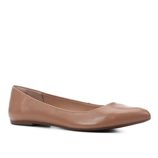 Sapatilha Couro Shoestock Bico Fino Basic Feminina Nude Shoestock Sapatilha Couro Shoestock Bico Fino Basic Feminina Nude Shoestock