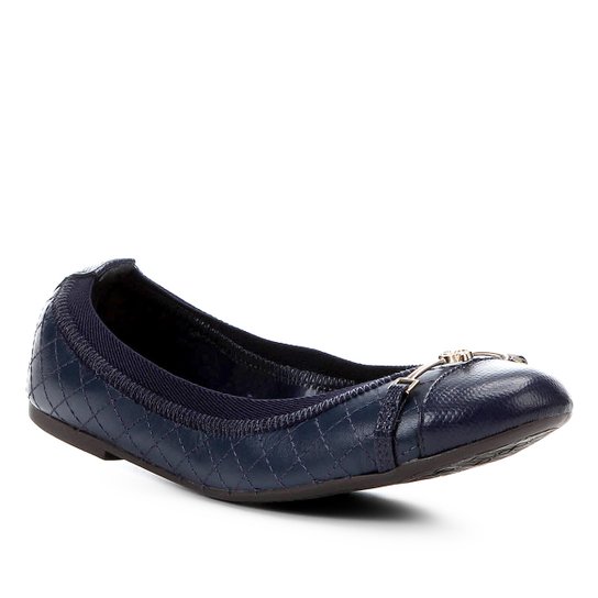 Sapatilha Couro Shoestock Matelassê Bico Redondo Feminina