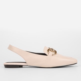 Sapatilha Couro Shoestock Slingback Bridão Feminina