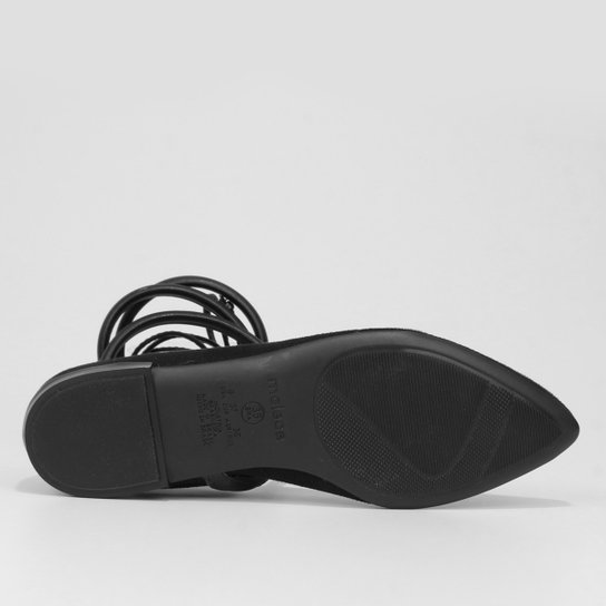 Sapatilha Moleca Bico Fino Amarração Feminina