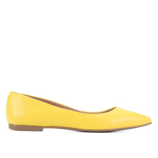 Sapatilha Shoestock Basic Bico Fino Feminina - Amarelo