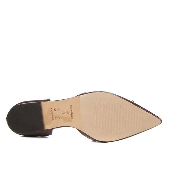 Sapatilha Shoestock Bico Fino Laço Feminina - Vinho
