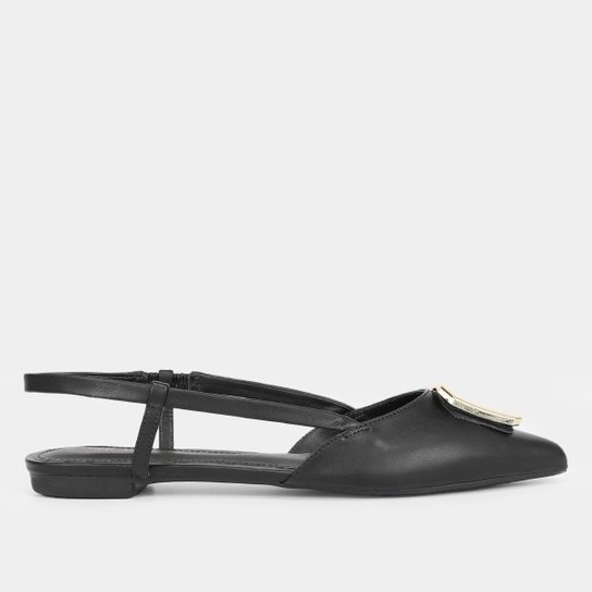 Sapatilha Shoestock Bico Fino Slingback Metal Feminina