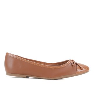 Sapatilha Shoestock Laço Bico Redondo Croco Feminina