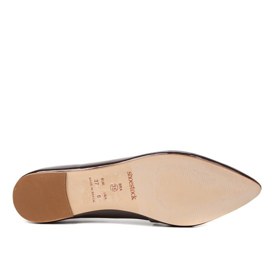 Sapatilha Shoestock Verniz Bico Fino Naked Feminina - Cacau