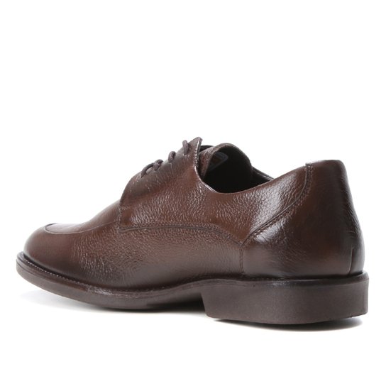 Sapato Casual Couro Shoestock Confort Cadarço Masculino - Café