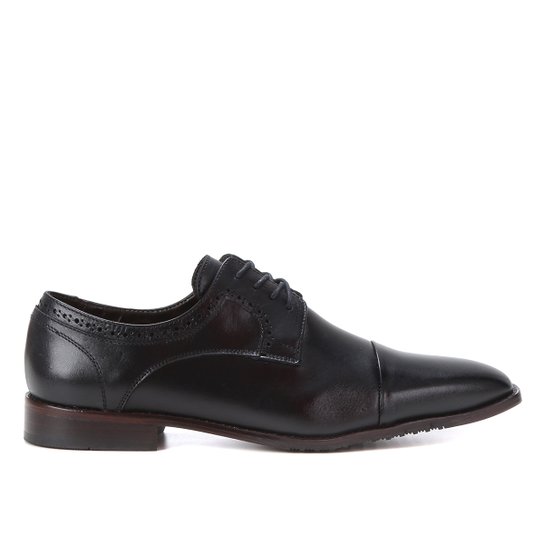 Sapato Social Couro Shoestock Brogues Masculino - Preto
