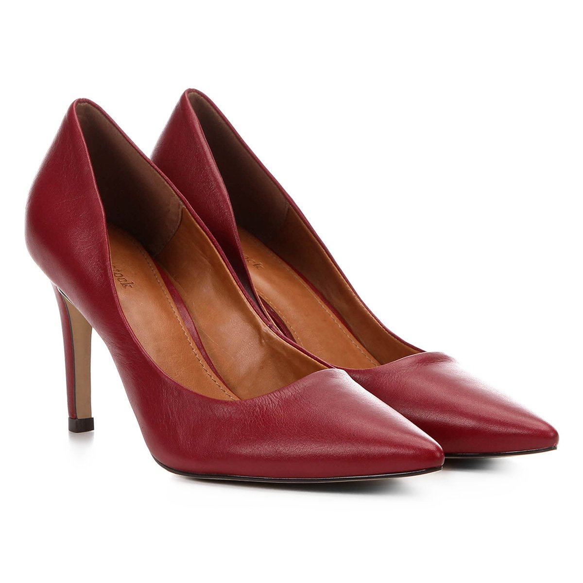 scarpin vermelho couro