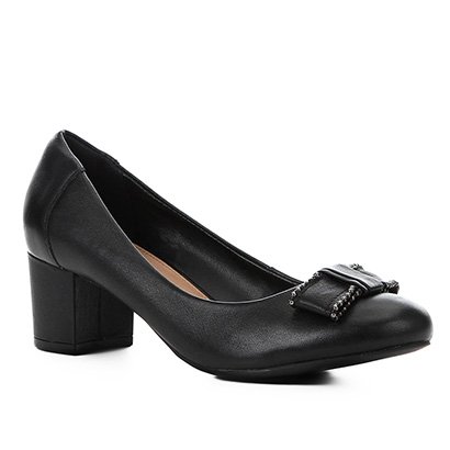 scarpin salto bloco preto