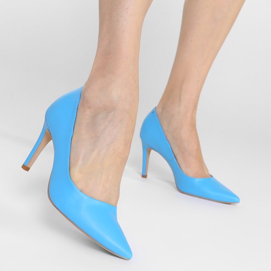 Scarpin Shoestock Graciela Couro Salto Fino Médio