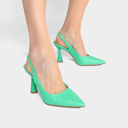 Scarpin Shoestock Slingback Monocolor Alto Taça Alto