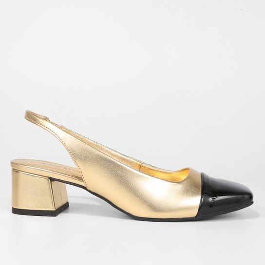 Scarpin Shoestock Slingback Salto Bloco Médio