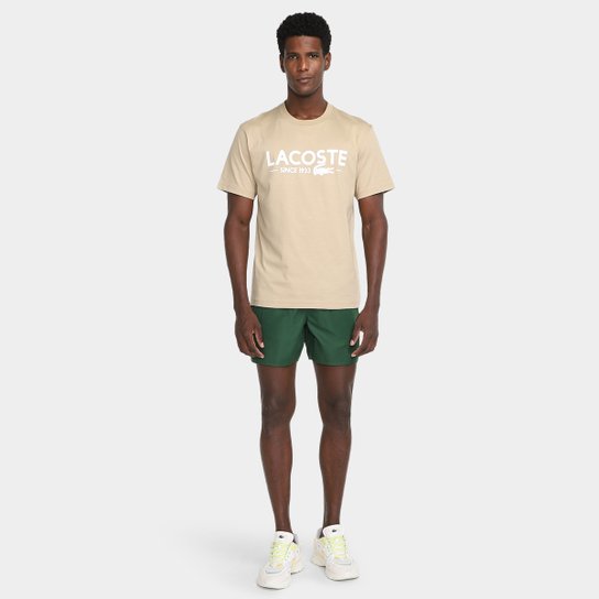 Short de Banho Lacoste Com Forro Masculino