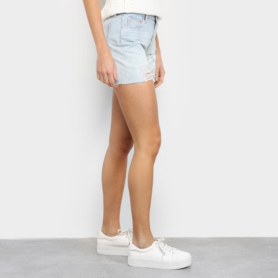 Short Jeans GAP Cintura Média Destroyed Feminino
