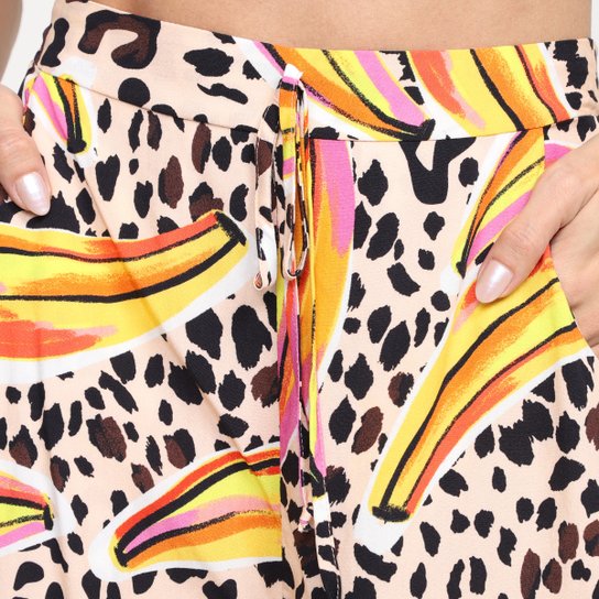 Short Mercatto Estampado Cintura Alta Feminino