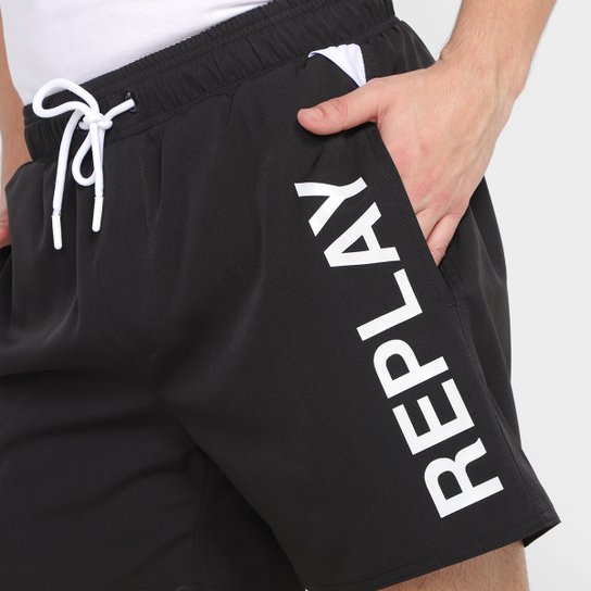 Short Replay Estampado Masculino