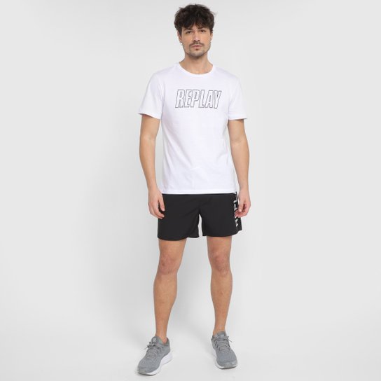Short Replay Estampado Masculino