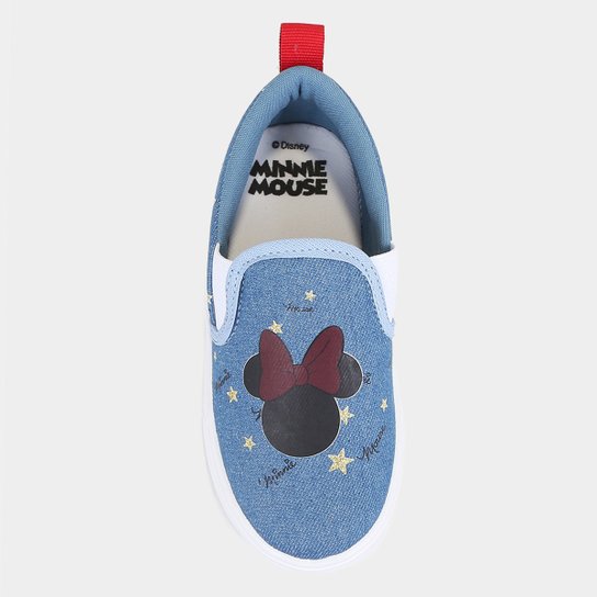 Slip On Bebê Disney Minnie Jeans Menina