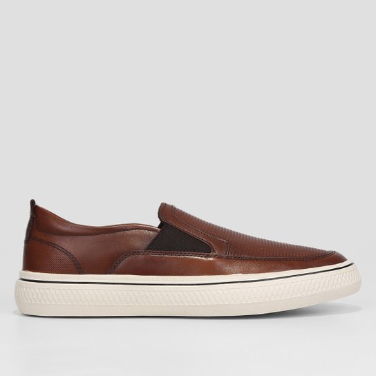 Slip On Couro Democrata Denim Fender Masculino