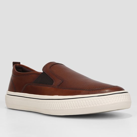 Slip On Couro Democrata Denim Fender Masculino