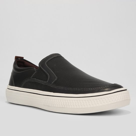 Slip On Couro Democrata Denim Fender Masculino