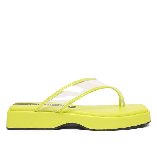 Tamanco Shoestock Flatform Vinil Color - Verde claro