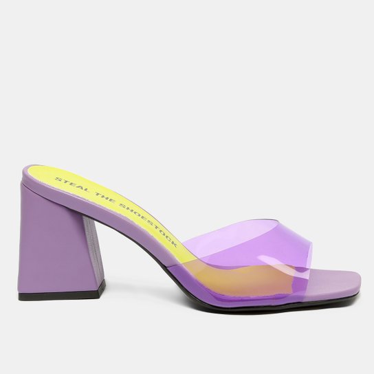 Tamanco Steal The Shoestock Vinil Color Bloco - Roxo