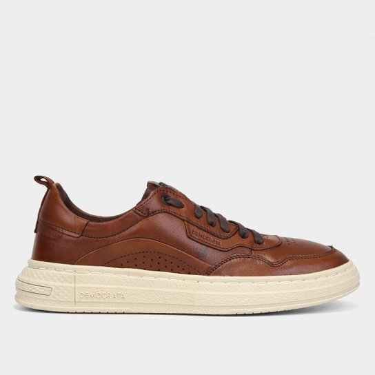 Tênis Couro Democrata Denim Jake Masculino
