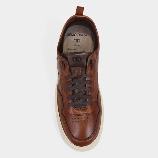 Tênis Couro Democrata Denim Jake Masculino