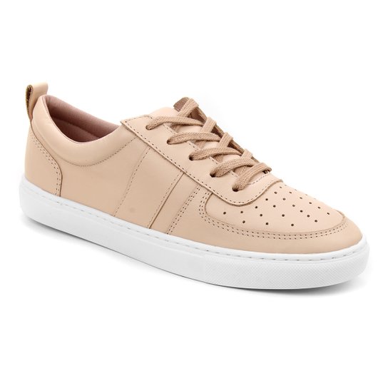 Tênis Couro Shoestock Basic Comfy Feminino - Nude