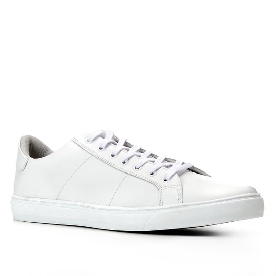 Tênis Couro Shoestock Básico Amarração - Branco