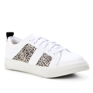 Tênis Couro Shoestock Comfy Pelo Cheetah Feminino