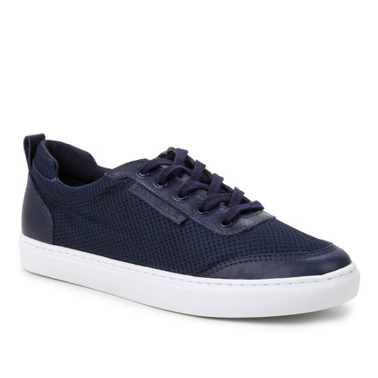 Tênis Couro Shoestock Comfy Tela Feminino - Marinho