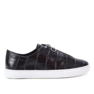 Tênis Couro Shoestock Croco Zíper Feminina