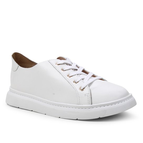 Tênis Couro Shoestock For You Sem Forro Feminino - Branco
