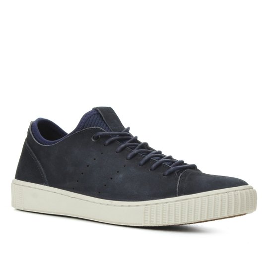 Tênis Couro Shoestock Stoned Básico Masculino - Azul