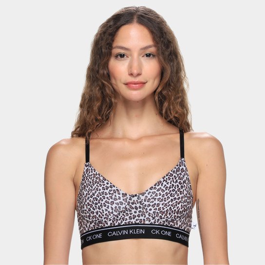 Top Calvin Klein Animal Print Zebra Alças Finas