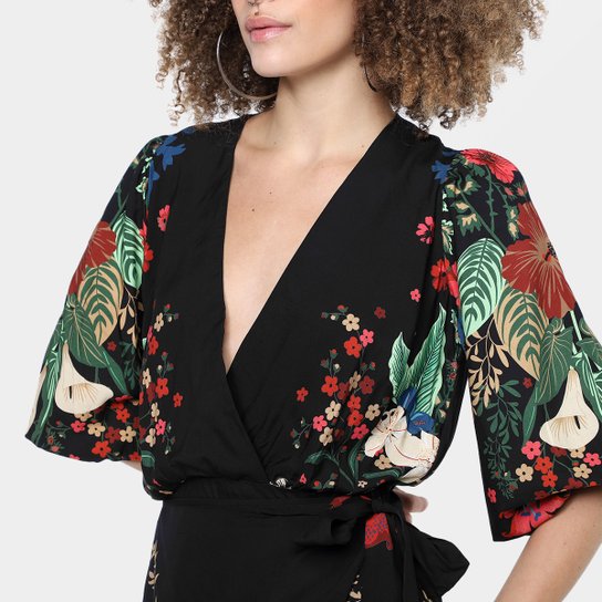 Vestido Curto Farm Kimono Menina Bonita