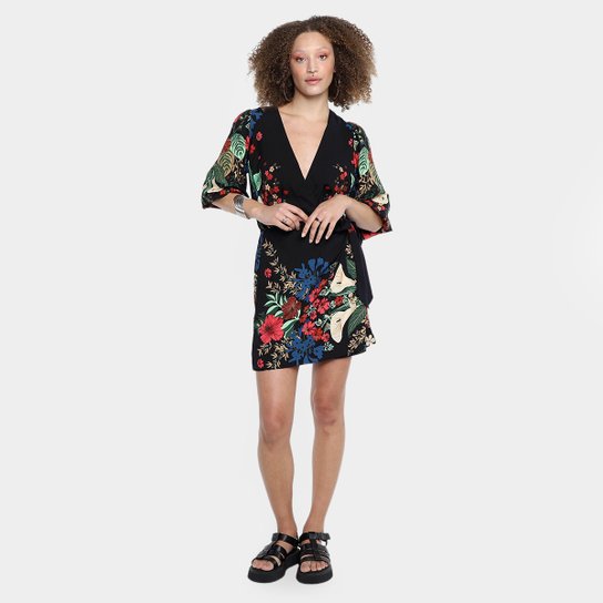 Vestido Curto Farm Kimono Menina Bonita