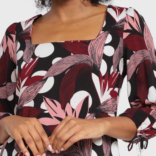 Vestido Curto The Style Box Manga Longa Babados