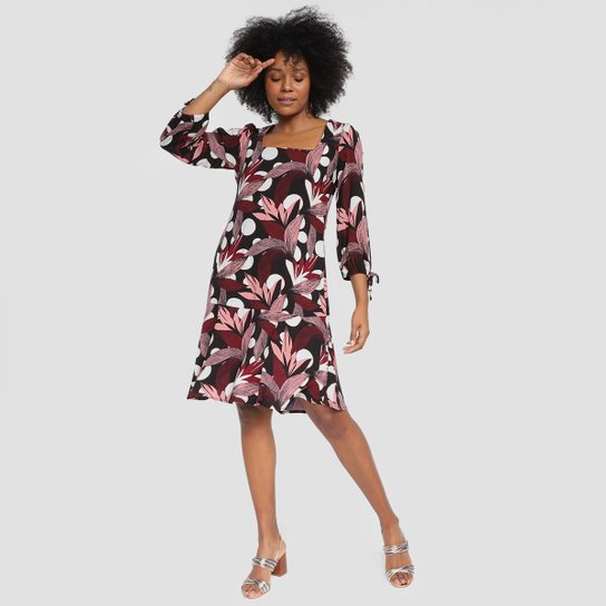 Vestido Curto The Style Box Manga Longa Babados